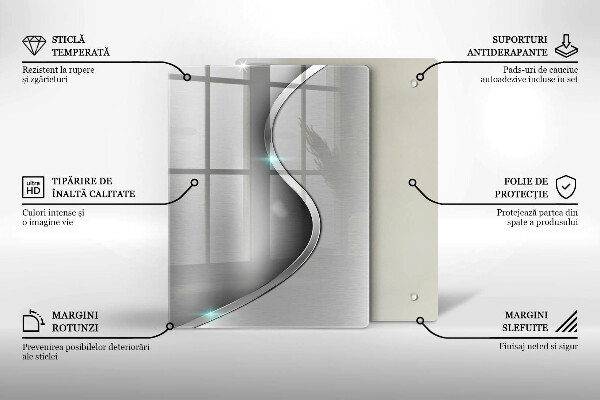 Steklena podloga za rezanje 3D geometrijsko ozadje
