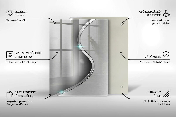 Steklena podloga za rezanje 3D geometrijsko ozadje