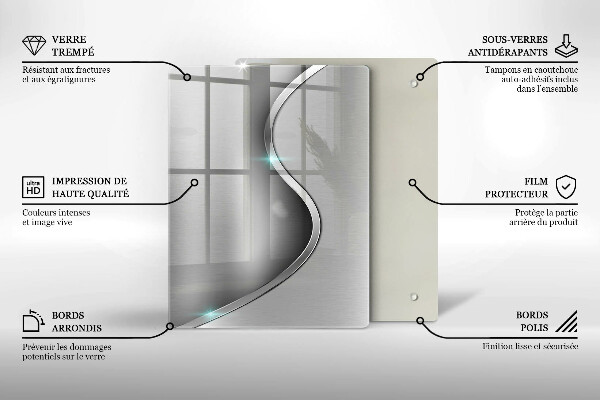 Steklena podloga za rezanje 3D geometrijsko ozadje