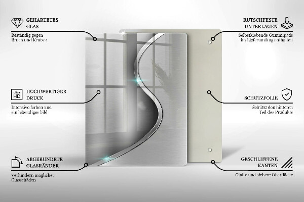 Steklena podloga za rezanje 3D geometrijsko ozadje
