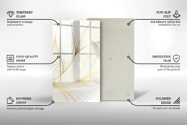 Steklena podloga za rezanje Vzorec modernih linij