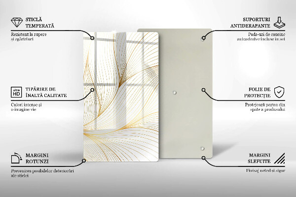 Steklena podloga za rezanje Vzorec modernih linij