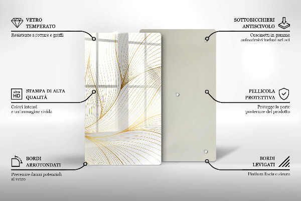 Steklena podloga za rezanje Vzorec modernih linij