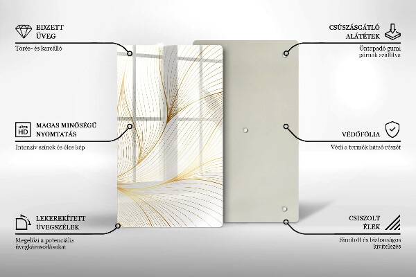 Steklena podloga za rezanje Vzorec modernih linij