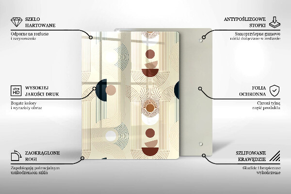 Steklena podloga za rezanje Vzorec modernih linij