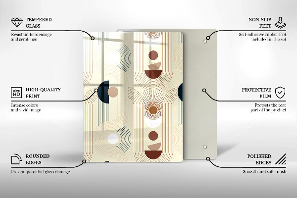 Steklena podloga za rezanje Vzorec modernih linij