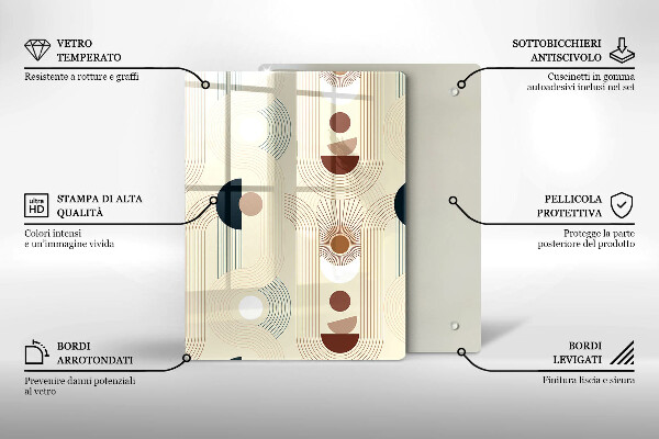 Steklena podloga za rezanje Vzorec modernih linij