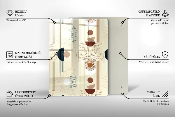 Steklena podloga za rezanje Vzorec modernih linij