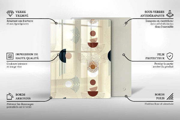 Steklena podloga za rezanje Vzorec modernih linij