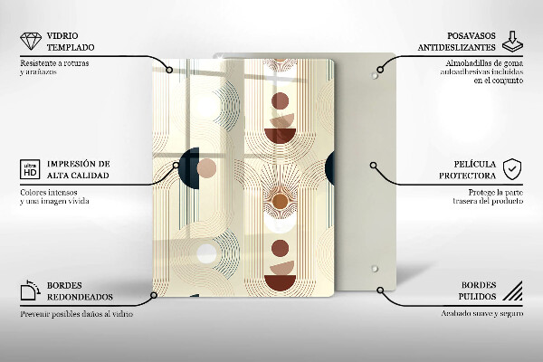 Steklena podloga za rezanje Vzorec modernih linij