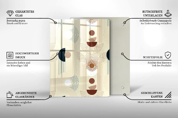 Steklena podloga za rezanje Vzorec modernih linij
