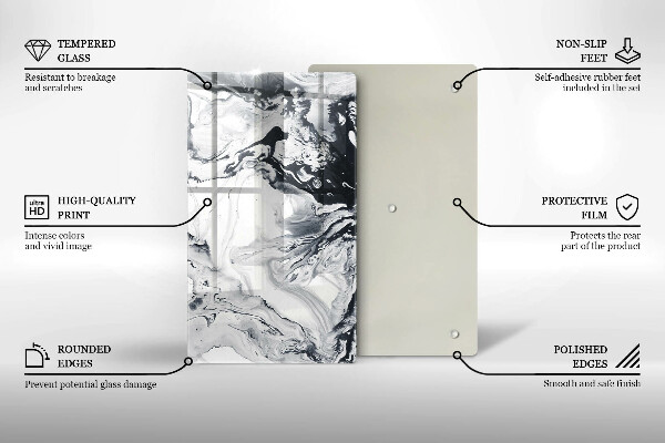 Steklena podloga za rezanje Abstrakcija črnila