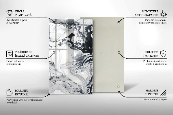 Steklena podloga za rezanje Abstrakcija črnila