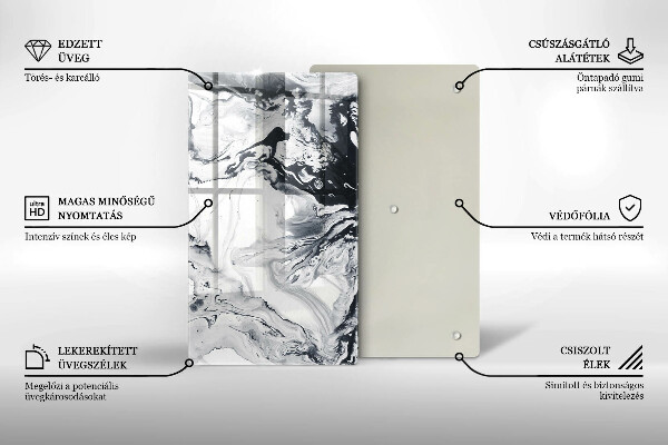 Steklena podloga za rezanje Abstrakcija črnila