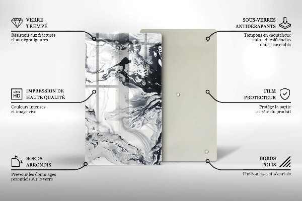 Steklena podloga za rezanje Abstrakcija črnila
