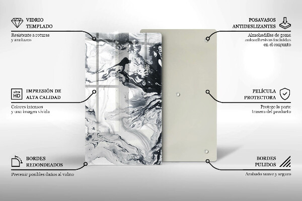 Steklena podloga za rezanje Abstrakcija črnila