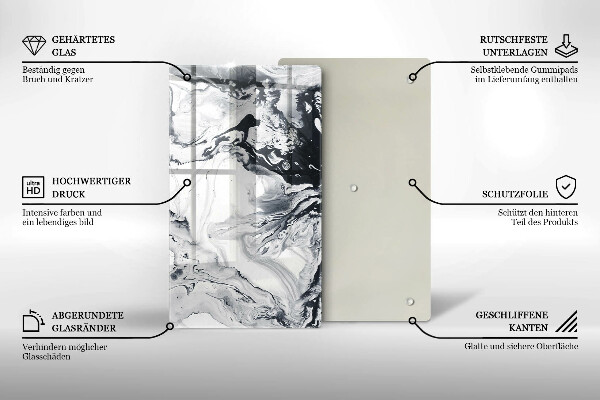 Steklena podloga za rezanje Abstrakcija črnila