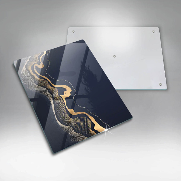 Steklena podloga za rezanje Abstraktne zlate črte