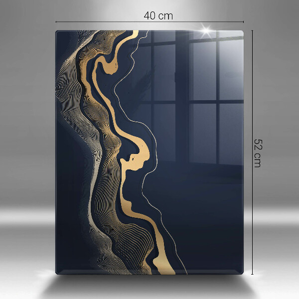 Steklena podloga za rezanje Abstraktne zlate črte