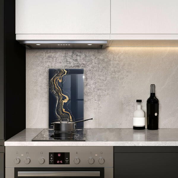 Steklena podloga za rezanje Abstraktne zlate črte