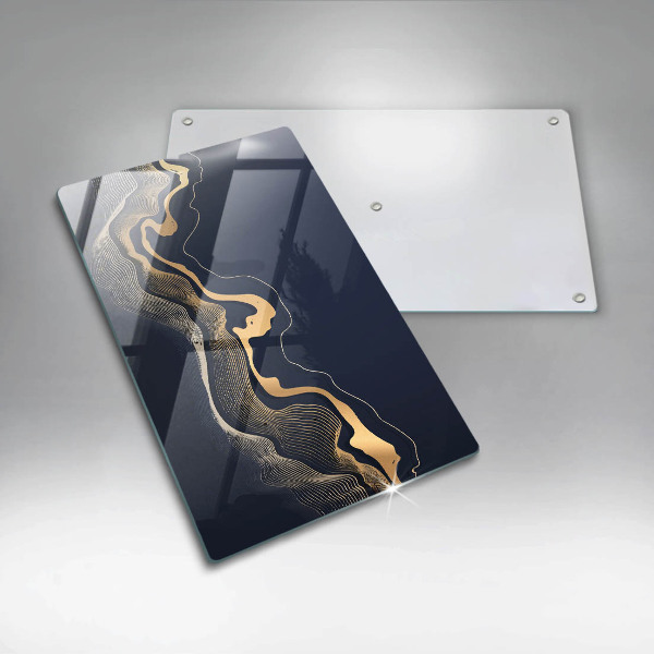 Steklena podloga za rezanje Abstraktne zlate črte