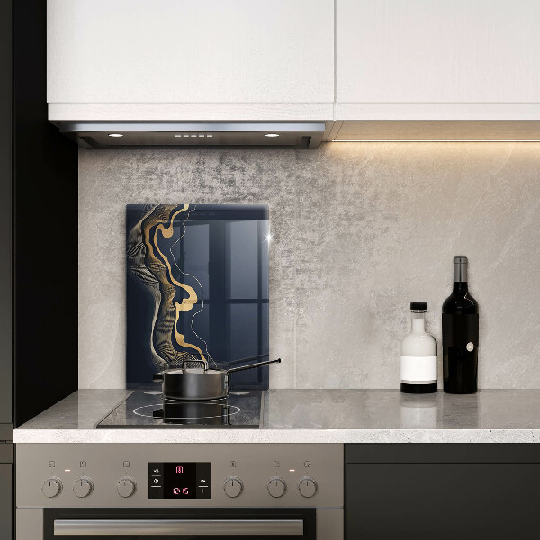 Steklena podloga za rezanje Abstraktne zlate črte