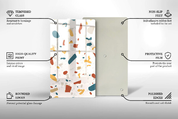 Steklena podloga za rezanje Dekorativna kamenina