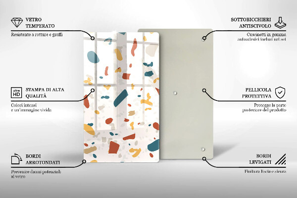 Steklena podloga za rezanje Dekorativna kamenina