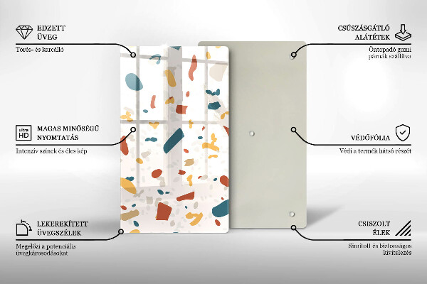 Steklena podloga za rezanje Dekorativna kamenina