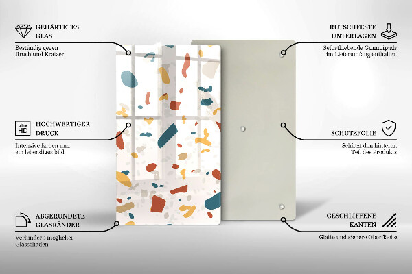 Steklena podloga za rezanje Dekorativna kamenina