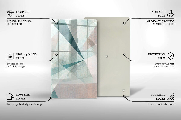 Steklena podloga za rezanje Ostra abstrakcija