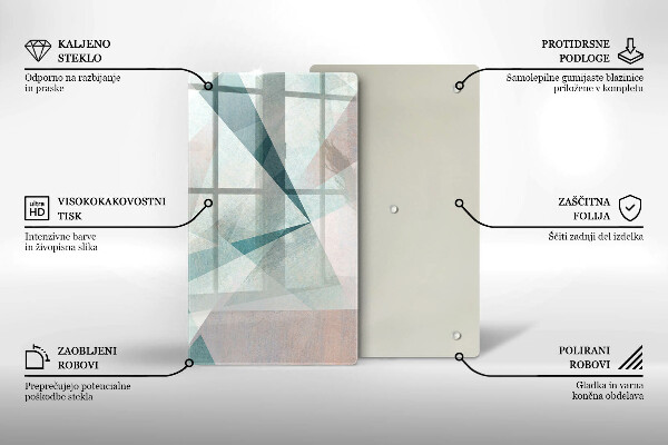 Steklena podloga za rezanje Ostra abstrakcija