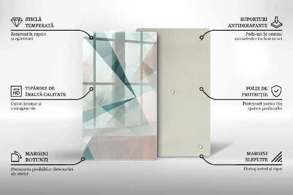 Steklena podloga za rezanje Ostra abstrakcija