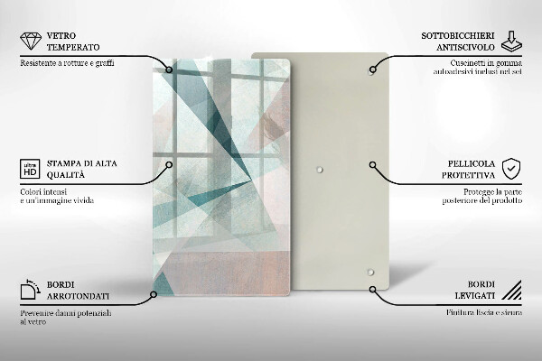 Steklena podloga za rezanje Ostra abstrakcija
