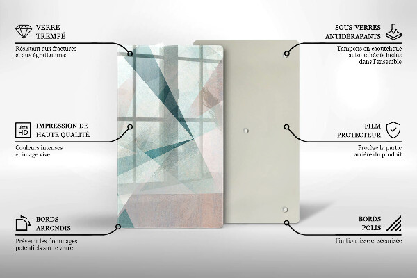 Steklena podloga za rezanje Ostra abstrakcija