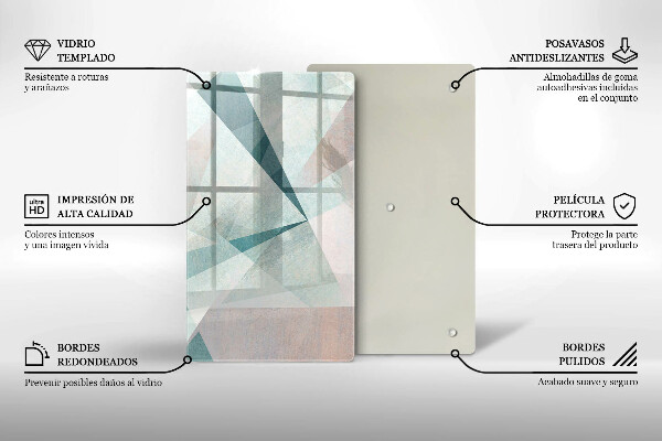 Steklena podloga za rezanje Ostra abstrakcija
