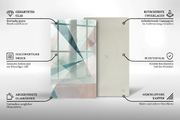 Steklena podloga za rezanje Ostra abstrakcija
