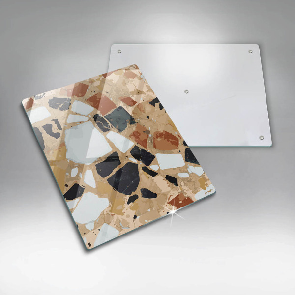 Steklena podloga za rezanje Plošča z okrasnimi kamni