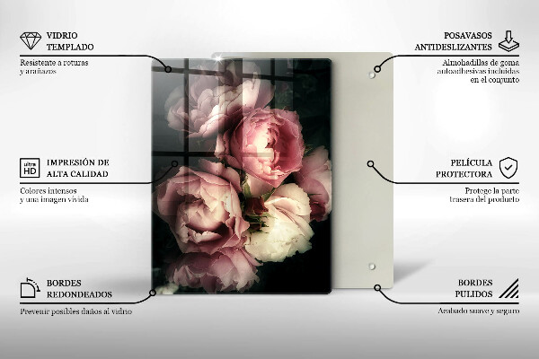 Steklena podloga za rezanje Plošča z okrasnimi kamni