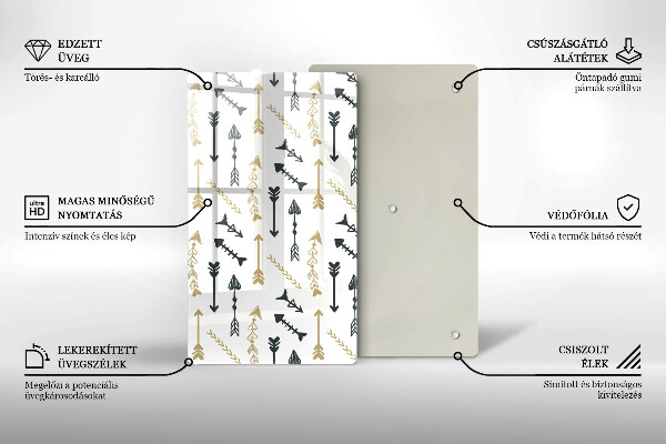 Steklena podloga za rezanje Boho vzorec puščic