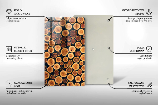 Steklena podloga za rezanje Leseni štori