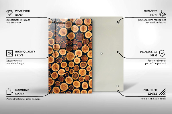 Steklena podloga za rezanje Leseni štori