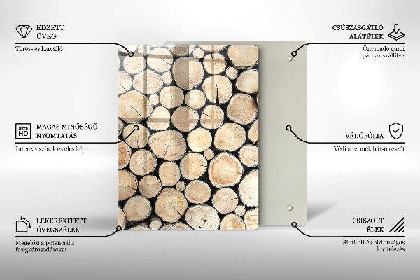 Steklena podloga za rezanje Leseni štori