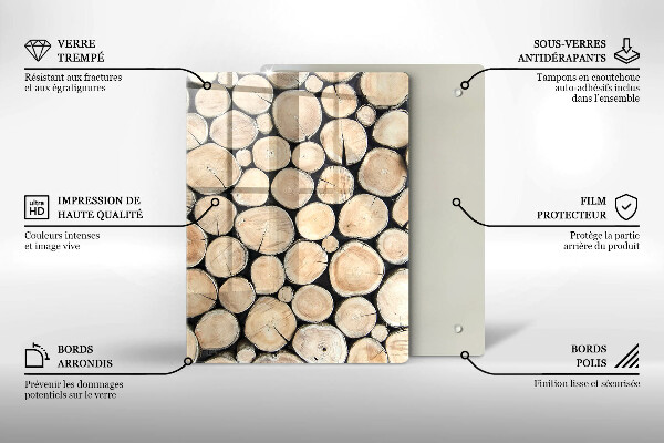 Steklena podloga za rezanje Leseni štori