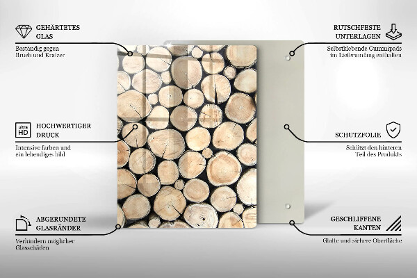 Steklena podloga za rezanje Leseni štori
