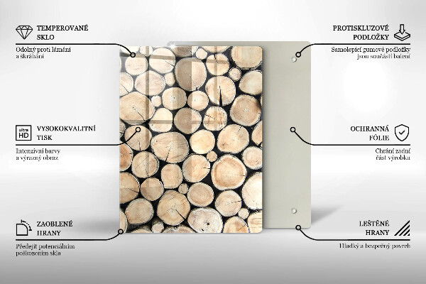 Steklena podloga za rezanje Leseni štori