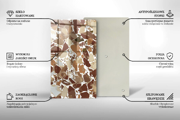 Steklena podloga za rezanje Kamnite dekorativne madeže