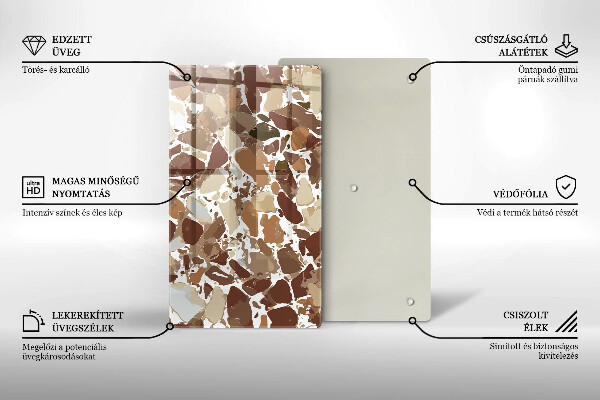 Steklena podloga za rezanje Kamnite dekorativne madeže