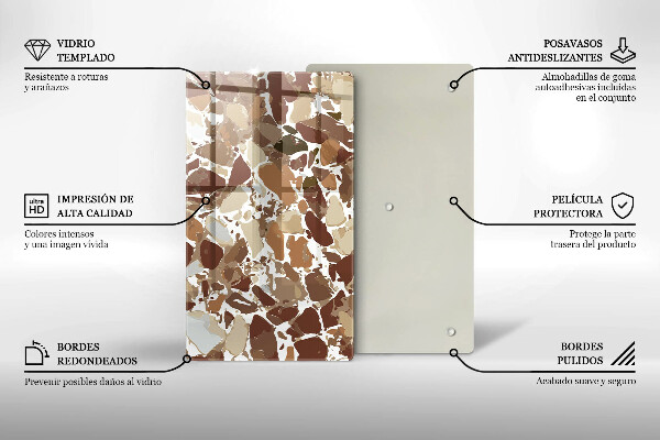 Steklena podloga za rezanje Kamnite dekorativne madeže