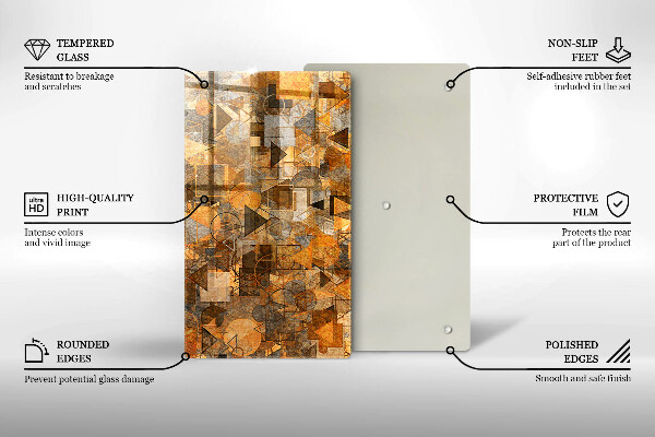 Steklena podloga za rezanje Brezšivni vzorec geometrijskih likov